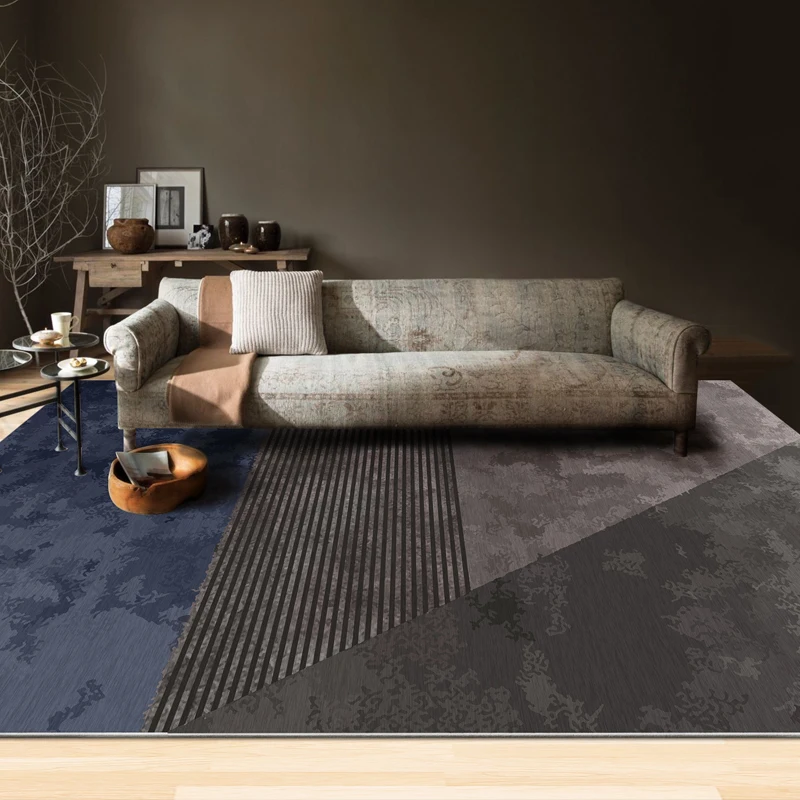 Carpet Living Room Nordic Modern Minimalist Sofa Table Carpet Contrast Color Home Geometric Carpet Bedroom Large Area