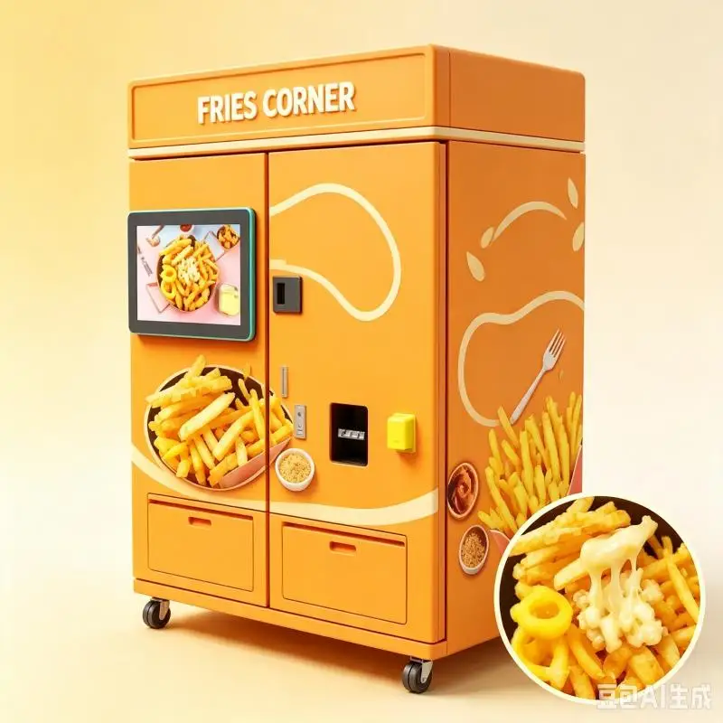 Customized Automatic French Fries Vending Machine Potato Processing Machine Smart Snack Kiosk Commercial Solution