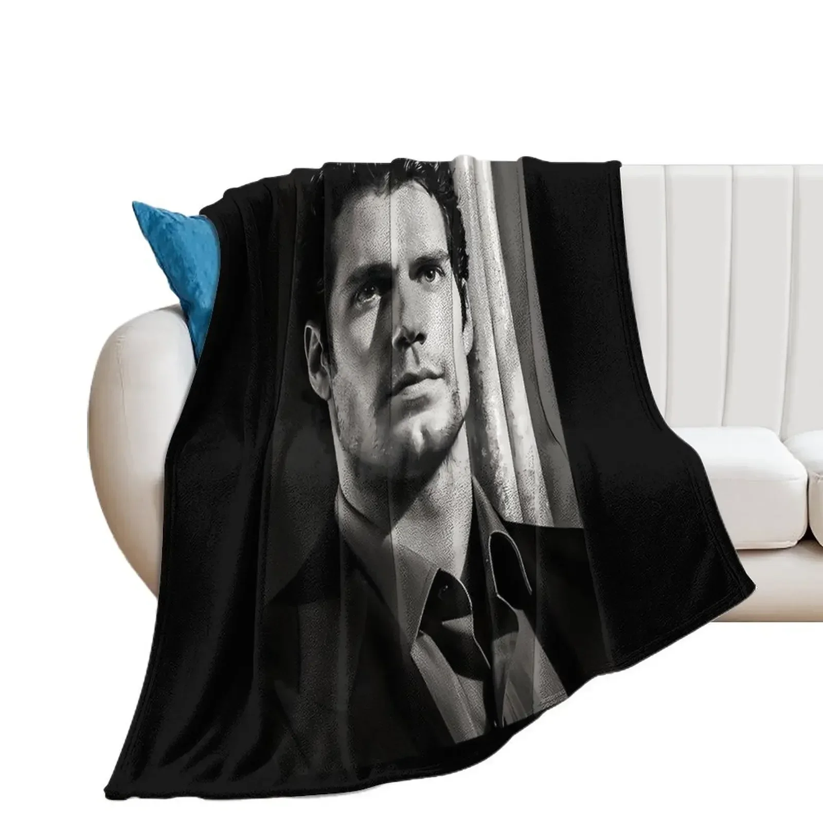 

Henry Cavill B&W Throw Blanket Weighted Bed Fashionable Blankets