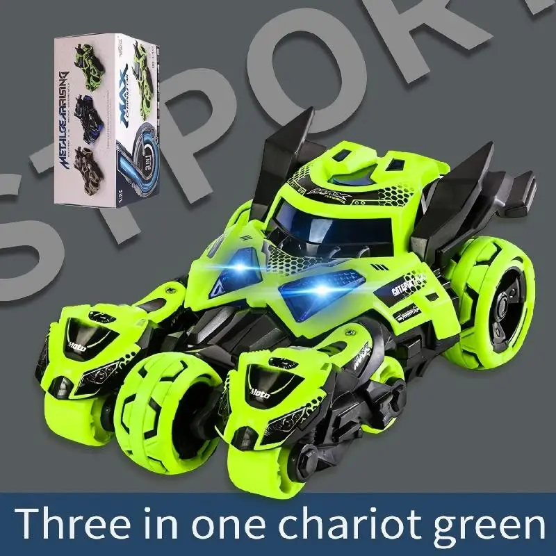 لعبة طرد ثلاثة في واحد دراجة نارية إبداعية مزدوجة الإطلاق مع أضواء LED وتأثيرات صوتية للأطفال لعبة سيارة عيد الميلاد هدية عيد الأطفال