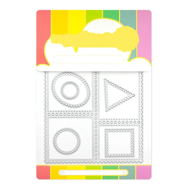 2025 New Postage Collage A7 Window Frame Metal Cutting Dies And Blocks Stencil For Making Greeting Card Scrapbooking Crafts