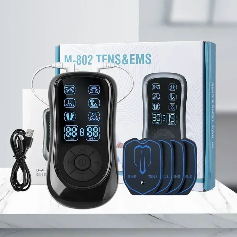 

Многофункциональный двойной импульсный массажер TENS и EMS 2025, цифровой меридиан, физиотерапия, электронный импульсный массажер