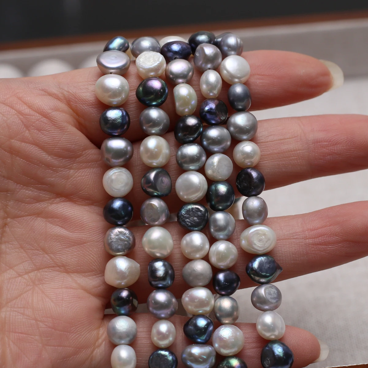 

18cm 7-8mm Colorful Irregularly Shaped Natural Freshwater Pearl Semi-Finished Beads for Jewelry Making DIY Necklace Bracelet