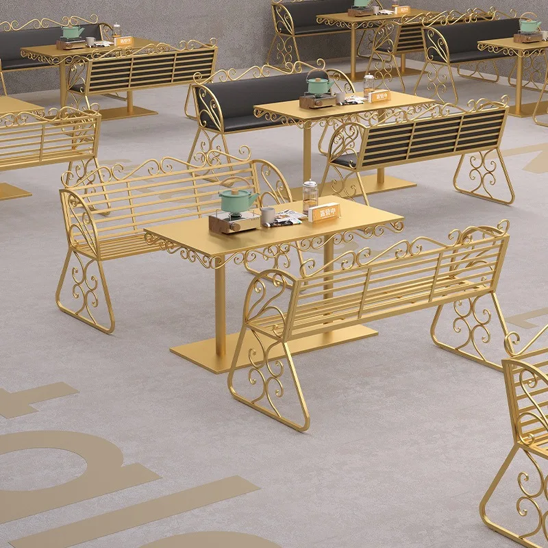 Light luxury galvanized iron wrought leisure area, dessert café, bar, restaurant booths