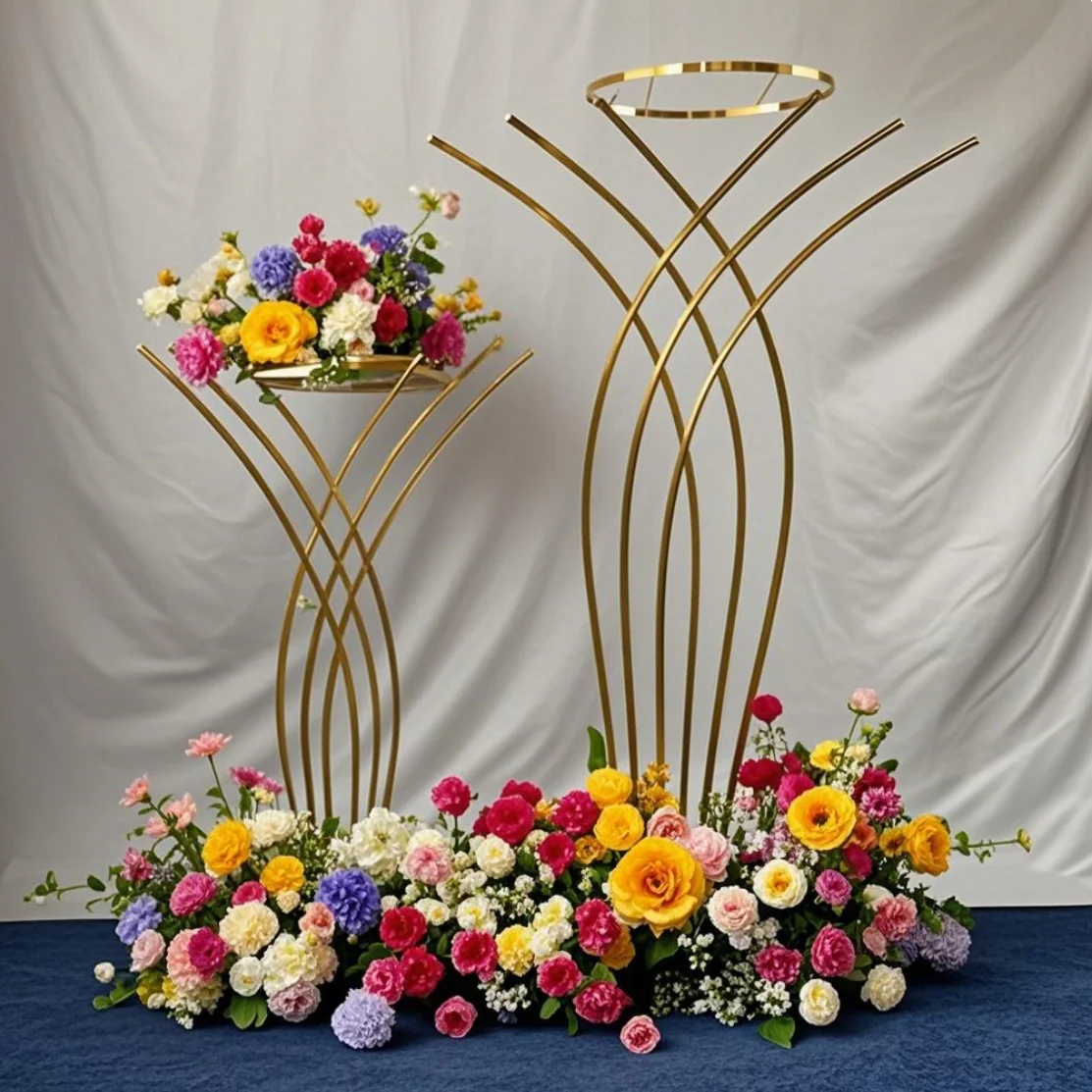 

5pcs/10pcs)Luxury Metal Floral Display Stand Wedding Decoration Table Centerpieces