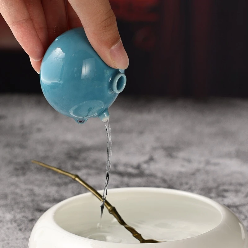 Yushuihu Calligraphy Water Dropper Ceramic Drip Pot Inkstone Water Container Scholar Ornament