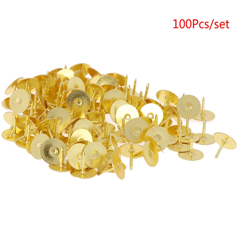 50PCS/set Butterfly Clutch Tie Tacks Pin Back Replacement Blank Pins Gold