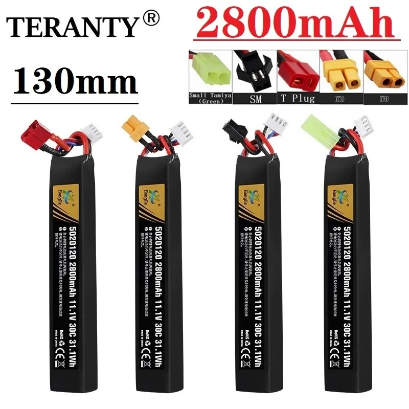 Water Gun Airsoft LiPo Battery 3S 11.1V 2800mAh 5020120 T/Small Tamiya Plug for Airsoft BB Air Pistol Electric Toys Guns Parts