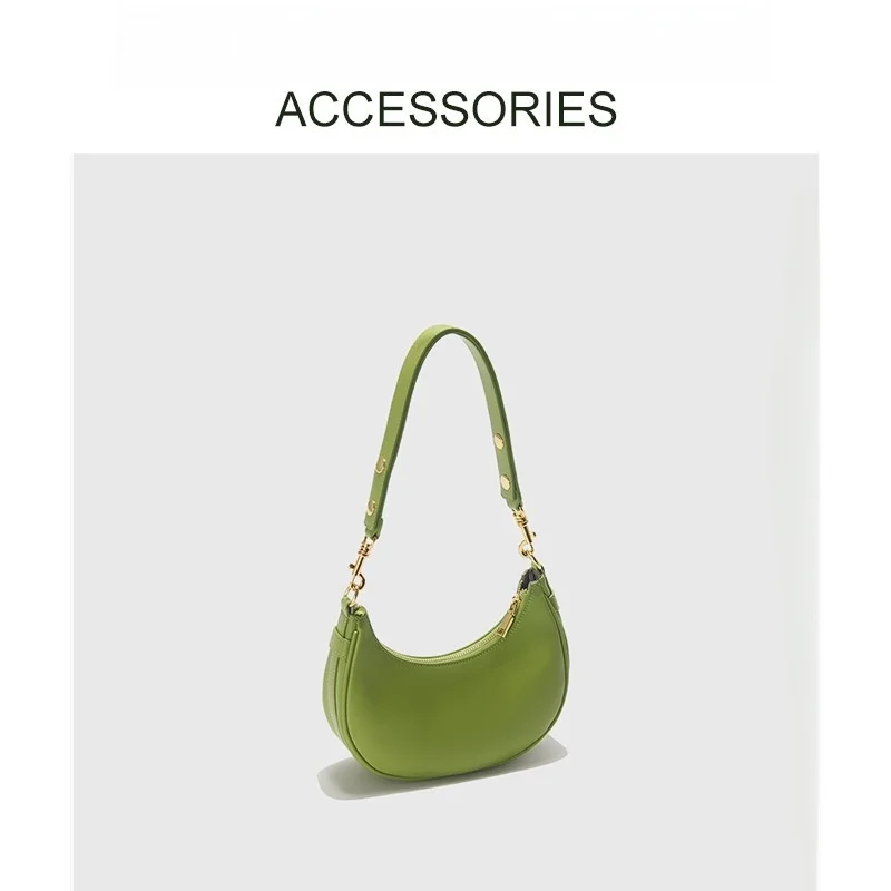 MJ женская сумка подмышки, весна-лето 2021, модная кожаная сумка для французского хлеба, простая сумка через плечо с изображением f-Moon