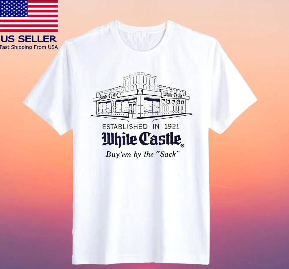 White Castle Hamburger est. 1921 Men's White T-shirt Size S-5XL