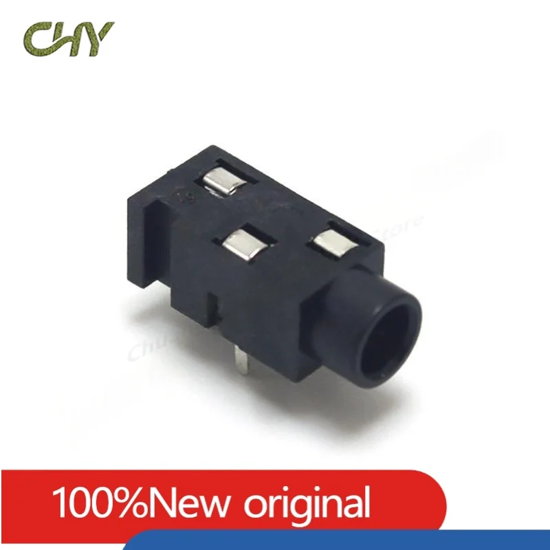 10Pcs 3.5-caliber headphone socket PJ-320 horizontal three-pin plug-in audio socket three-pin all-plastic headphone base