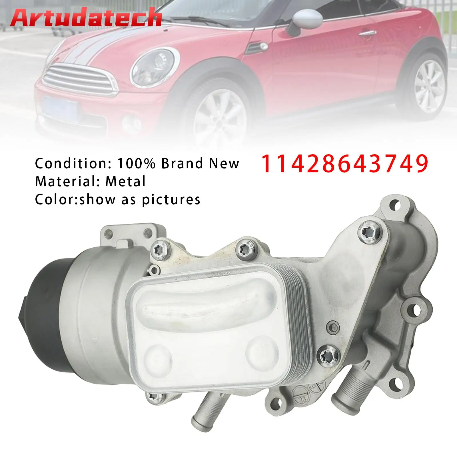 

Artudatech Engine Oil Filter Housing 11428643749 For Mini Cooper 1.6L L4 2007-2012