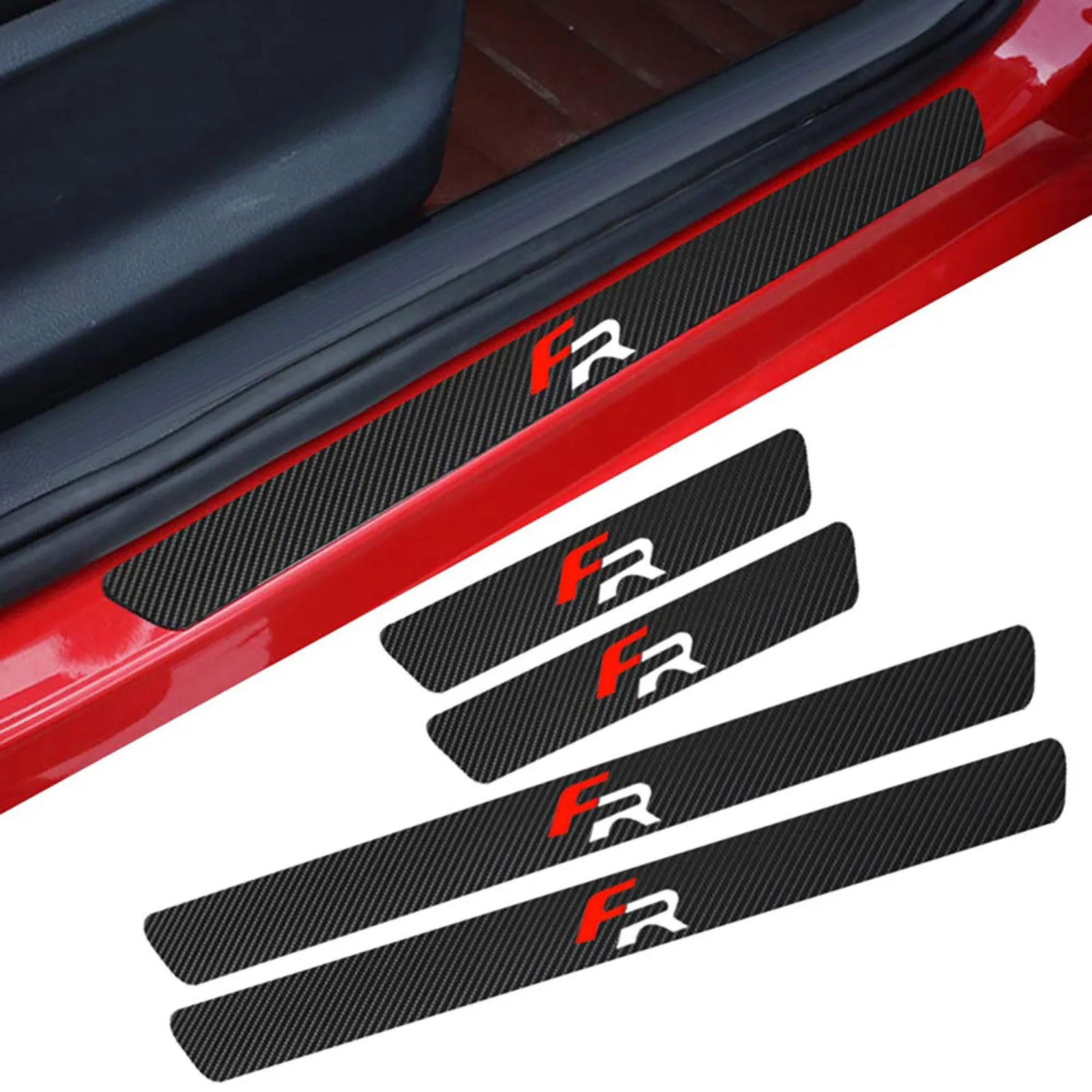 4pcs car stickers, car interior waterproof carbon fiber stickers, car accessories, car seats FR