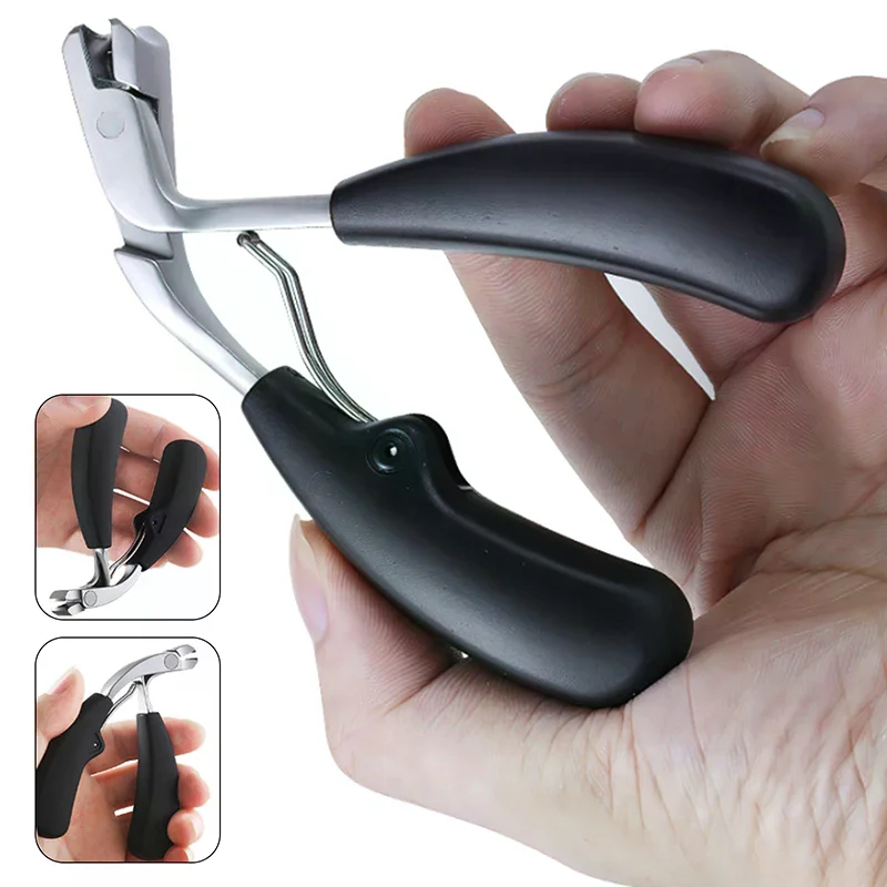 Curved Head Nail Clippers with Large Opening Anti-splash Storage Nail Scissors for the Elderly Thick Toenails Heavy Duty