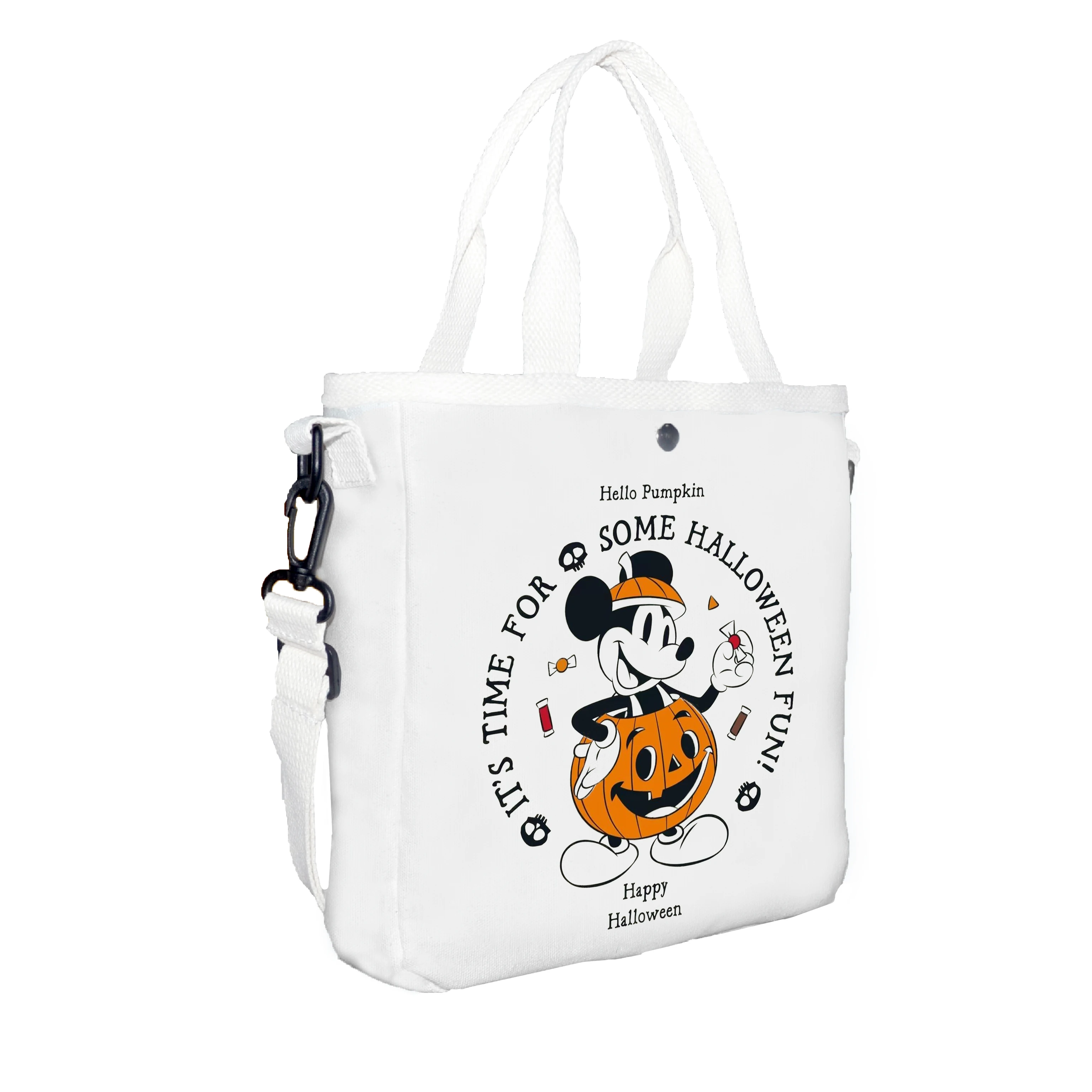 1pc pumpkin Mickey print shoulder bag, Halloween candy bag, suitable for casual commuting daily use