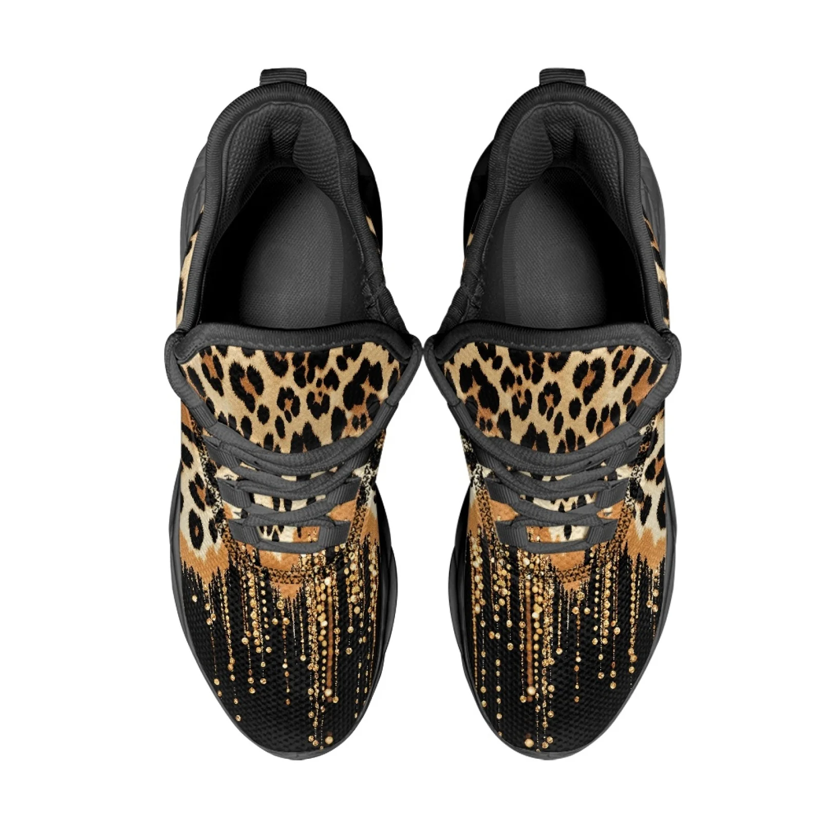 PENSTROLL Leopard Beads Men's Fashion Sneakers Mesh & EVA Mens Running Shoes Breathable Men's Running Shoes for Youth