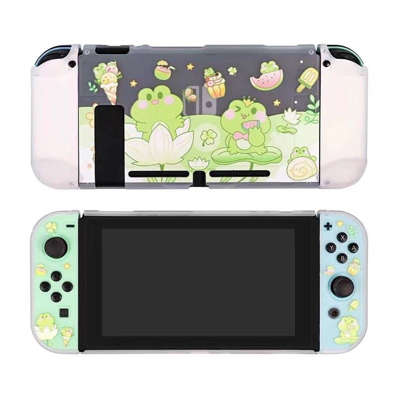 Cute Frog Funda Case for Nintendo Switch OLED Protective Case Hard PC Cover JoyCon Controller Gaming Accessories for Switch