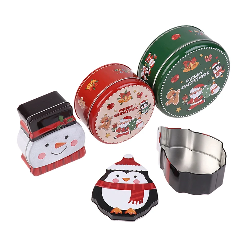 Frascos de folha de flandres de natal café chá tempero doces presentes caso de armazenamento de jóias recipiente de fabricação de velas caixa vazia decorações
