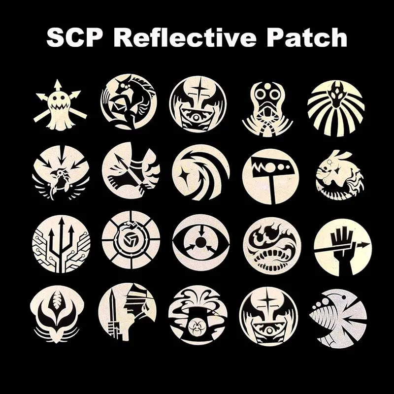 SCP Foundation Emblem Military Tactical Stickers IR Reflective Patches Hook and Loop,Mobile Task Force MTF Badges on Backpack