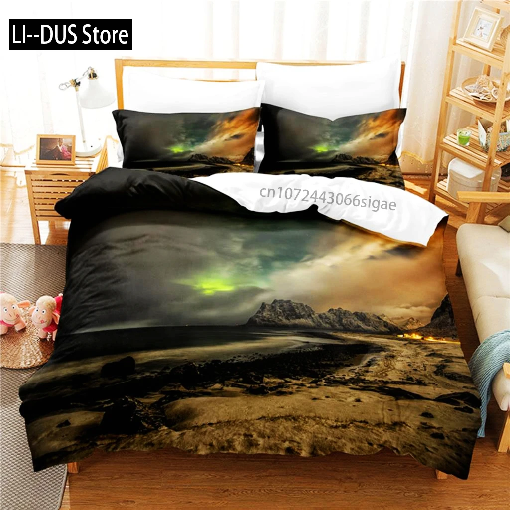 

Colorful Aurora Bedding Set Duvet Cover Set 3d Bedding Digital Printing Queen Size Bedding Set Fashion Design