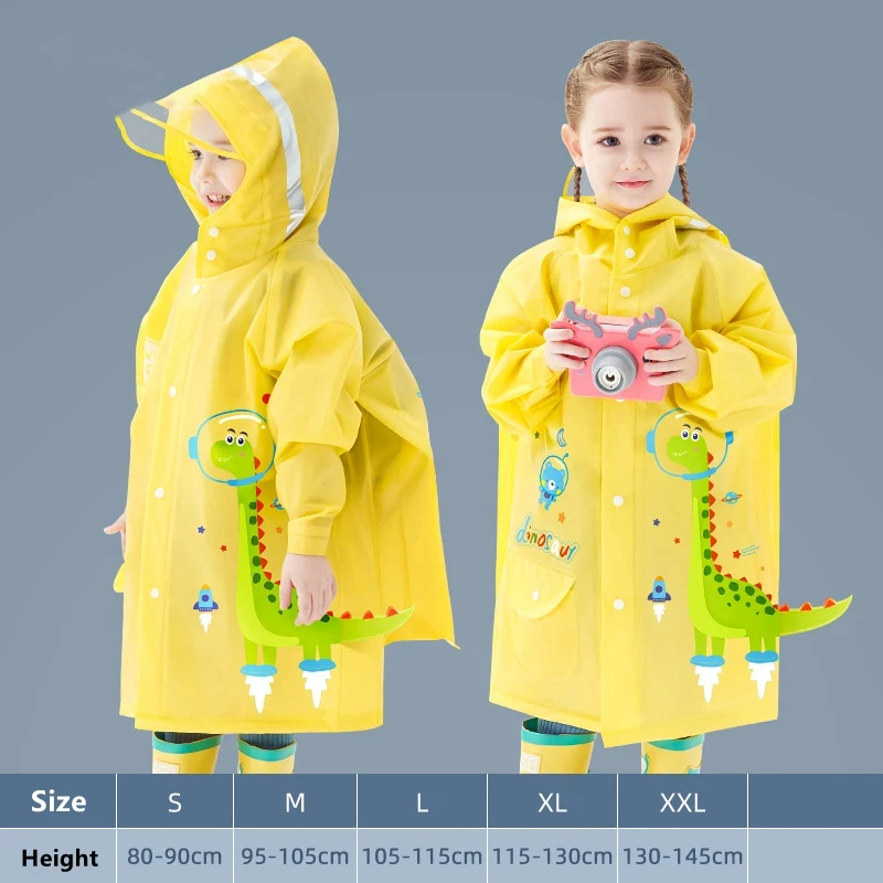 Unicorn children\'s raincoat Waterproof children\'s dinosaur raincoat jacket backpack position student raincoat