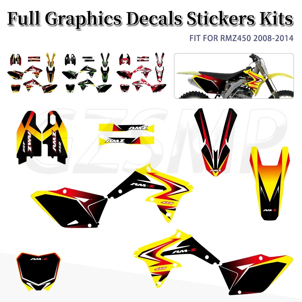 

Graphics Decals Stickers Deco Kits Fit for SUZUKI RMZ 450 2008 - 2018 2010 2011 2012 2013 2015 2016 2018