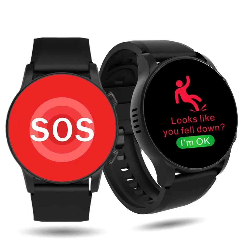 For Smartwatch for elderly with SOS Voice Button 4G SIM Card Anti-fall GPS Watch Elderly Diabetes Laser Therapy Watch