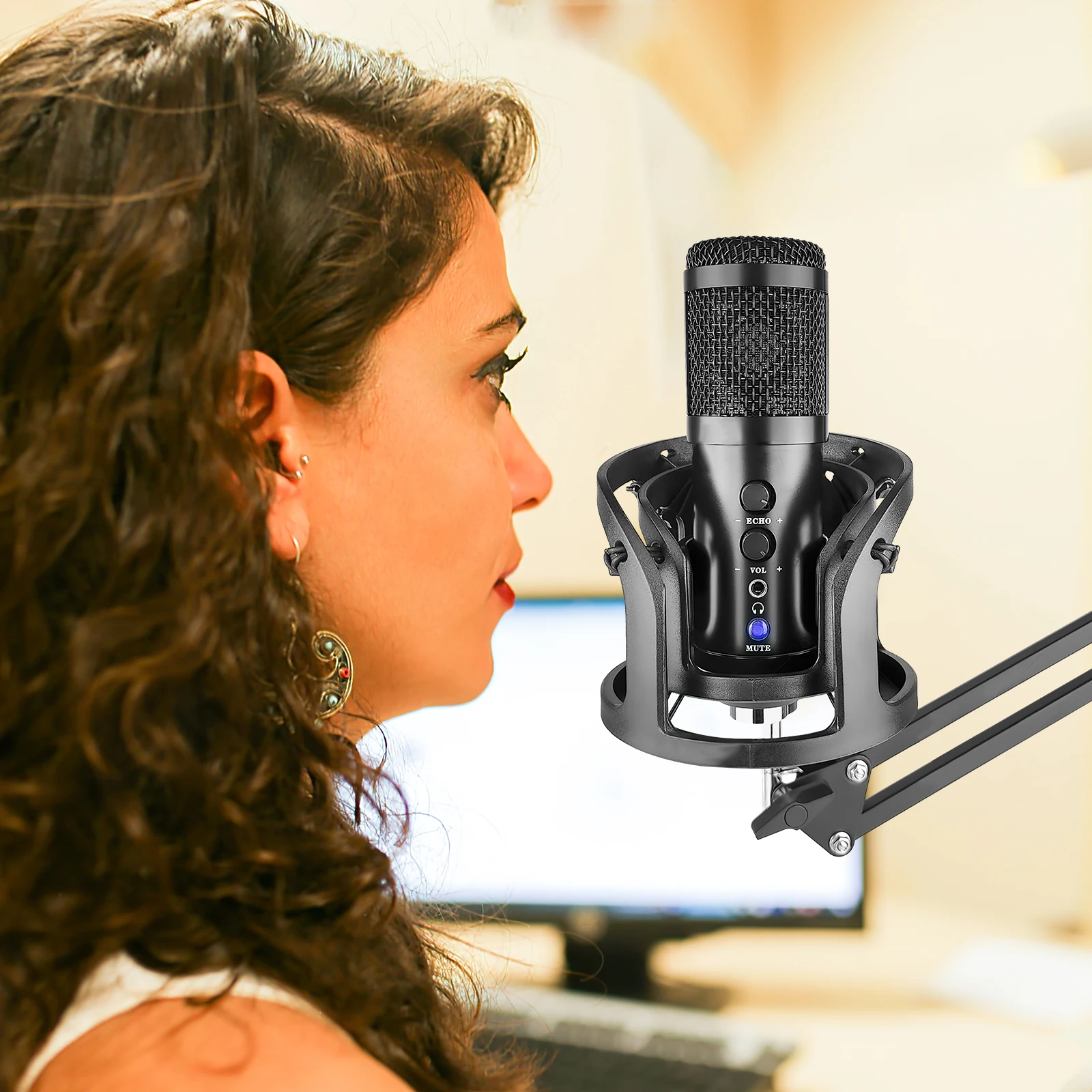 

Microphone Shockproof Holder Clip Universal Stand BM700 BM800 Sturdy Plastic Anti Vibration Drop Adjustable