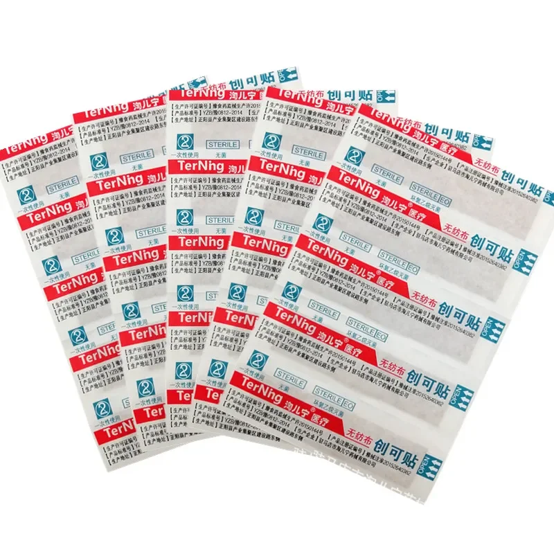 100 pçs/set Não-tecido Taping Tecidos Patches Adesivos Primeiros Socorros Ferida Curativo Band Aid Kit De Emergência Bandagem de Gesso