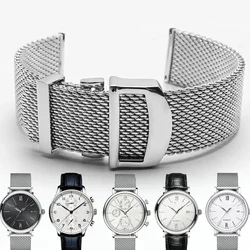 20mm 22mm Mailänder Edelstahl Mesh Armband für Omega Semi aster 300 007 iwc Portofino Family Serie Falt verschluss band