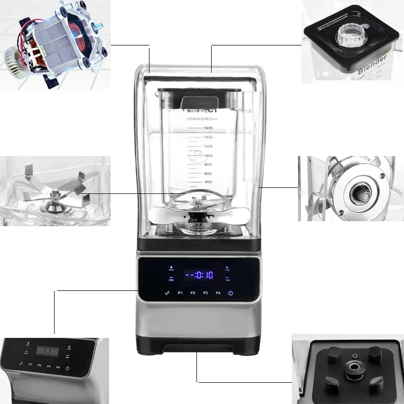 وصول جديد 1.8L الصناعية الثقيلة 2200W التجارية منخفضة الضوضاء خلاط تجاري صانع عصائر الجليد #5