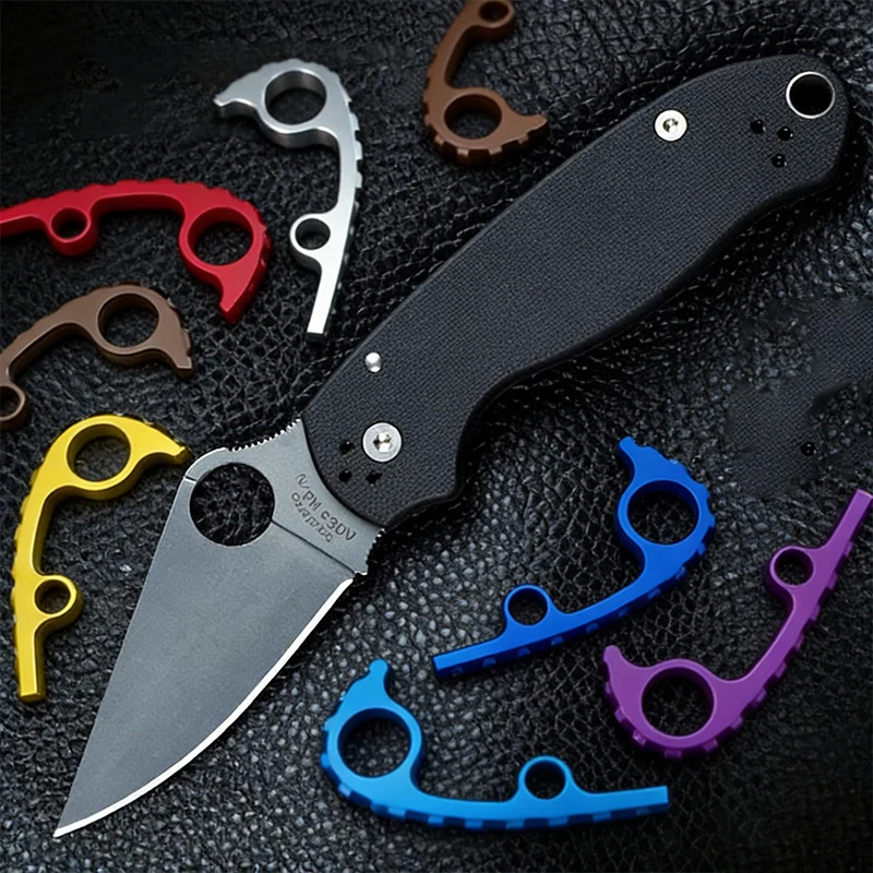 11 Colors Knife Titanium Material Back Spacer Liners For Spyderco Para3 C223 Knives Backspacer Lining DIY Making Parts