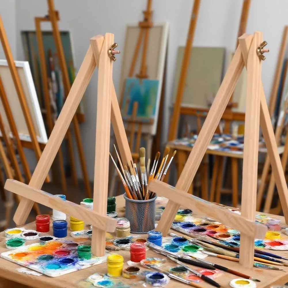 

Регулируемая мини-деревянная подставка для мольберта 2/4/6 шт. портативный треугольный настольный держатель для холста для художественных творчества