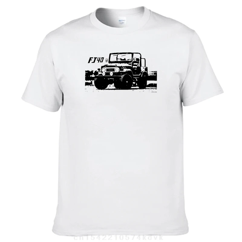 T-shirt con scollo a O unica da uomo 1971 A Land Cruiser FJ40 Crazy Pure Cotton Tees maglietta Cruiser manica corta