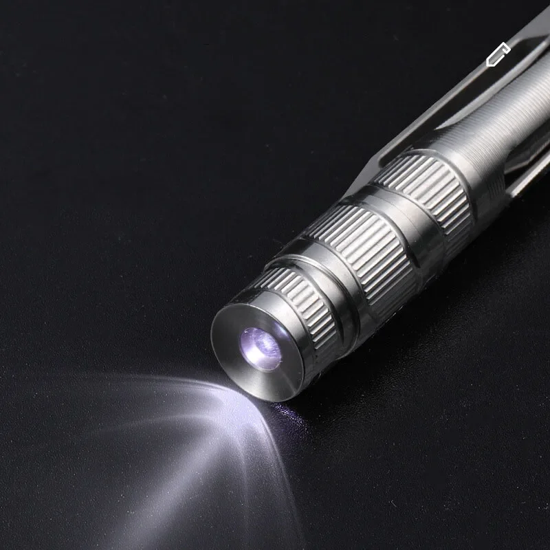 FEGVE EDC Titanium Alloy Pen With Writing Multi-functional Portable Outdoor Flashlight