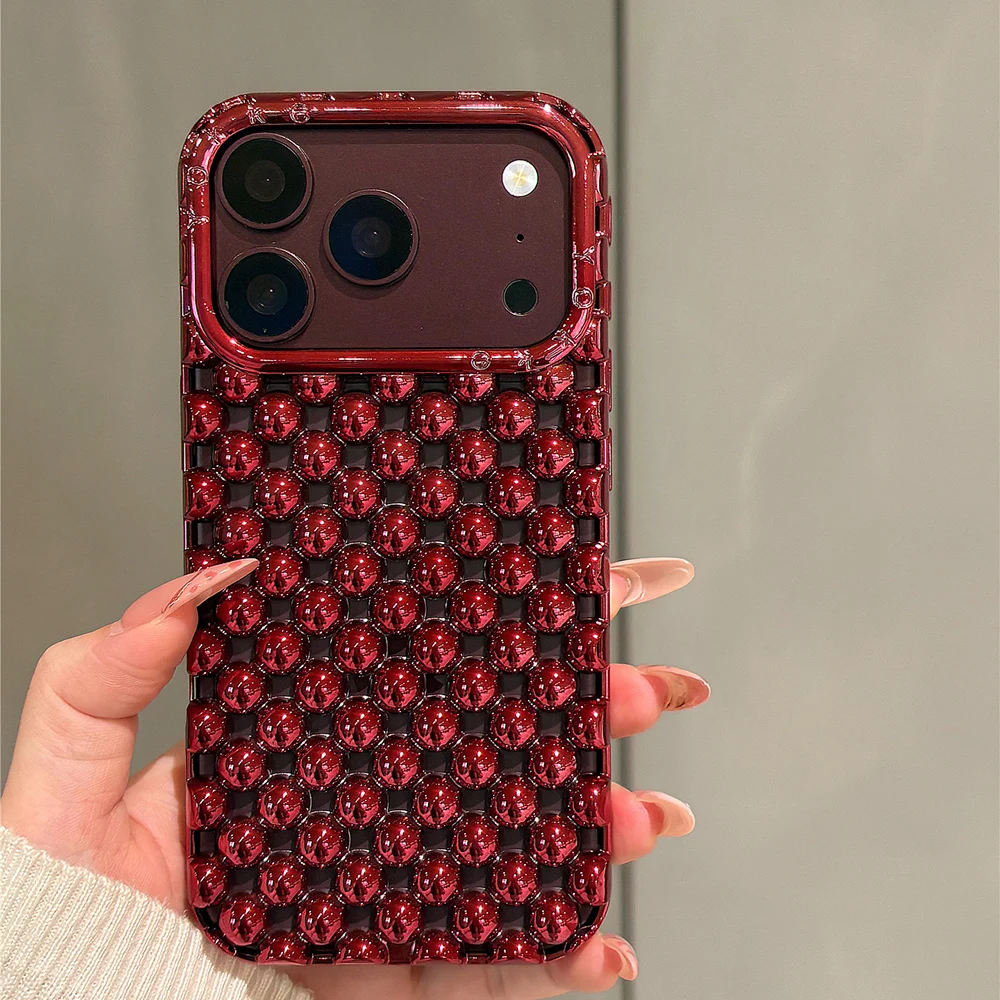 Matte Silberne Hohle Perlen Handyhülle für iPhone 13 14 15 16 17 18 Pro Max 17 Air Sommer Wärmeableitende Rückseite – Detail 29
