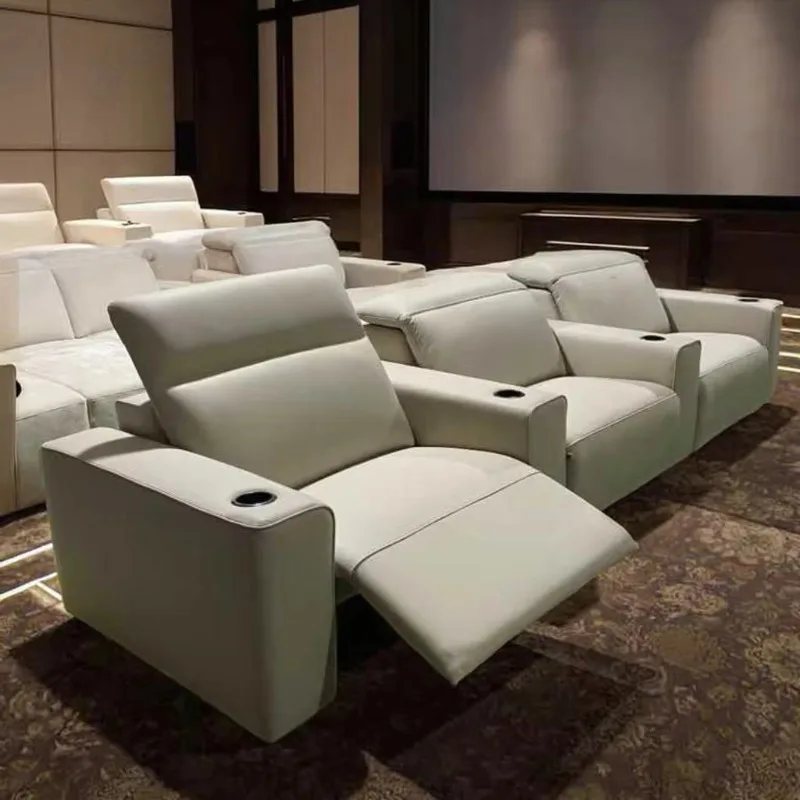 Luxury Power Recliner Velvet One Seat Sofa for Home Theater Modern Design with Wood Frame Home Cinemas Living Rooms