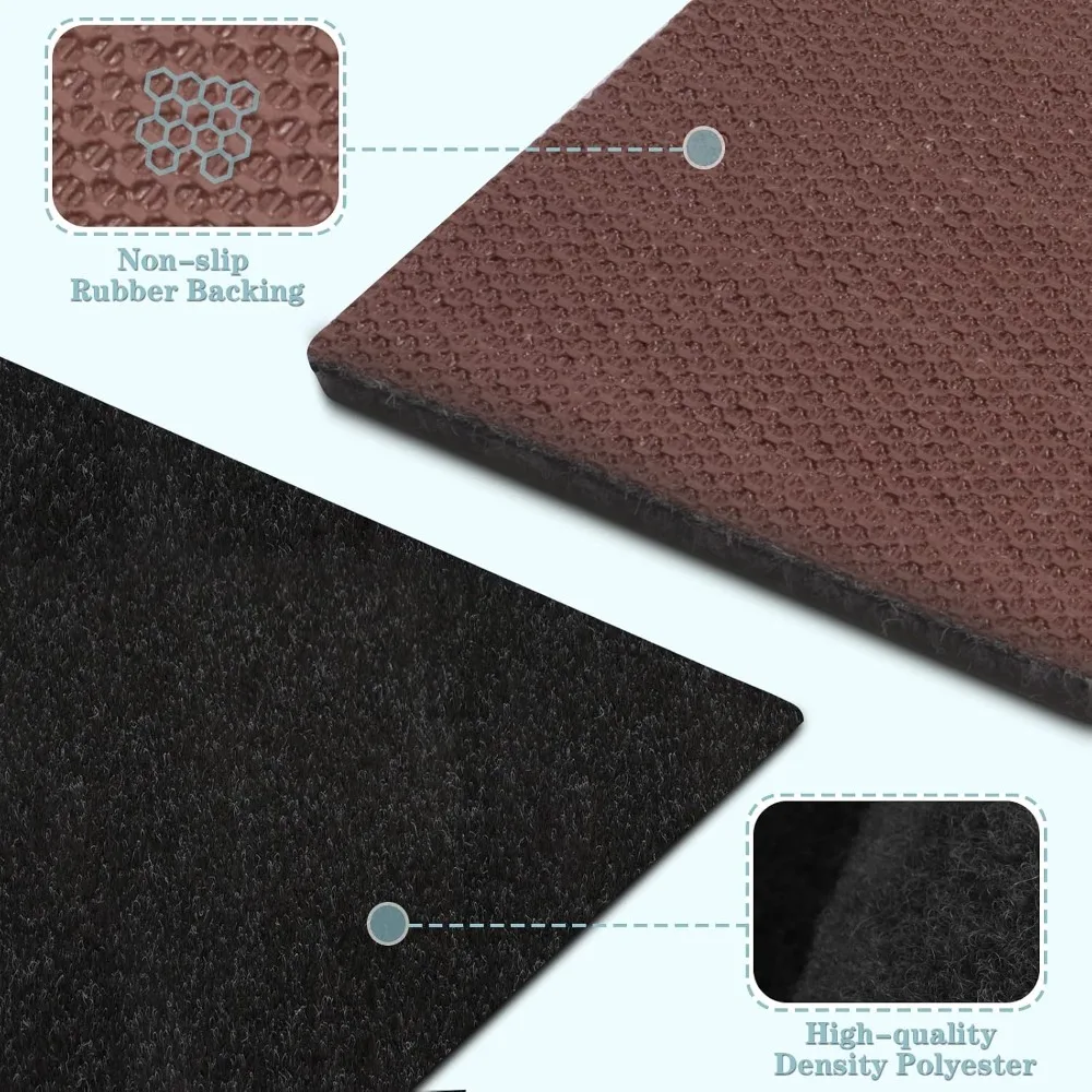 Non-Slip Rubber Backing Runner Rug 2x18 ft for Entryway Hallway Balcony Garage Black