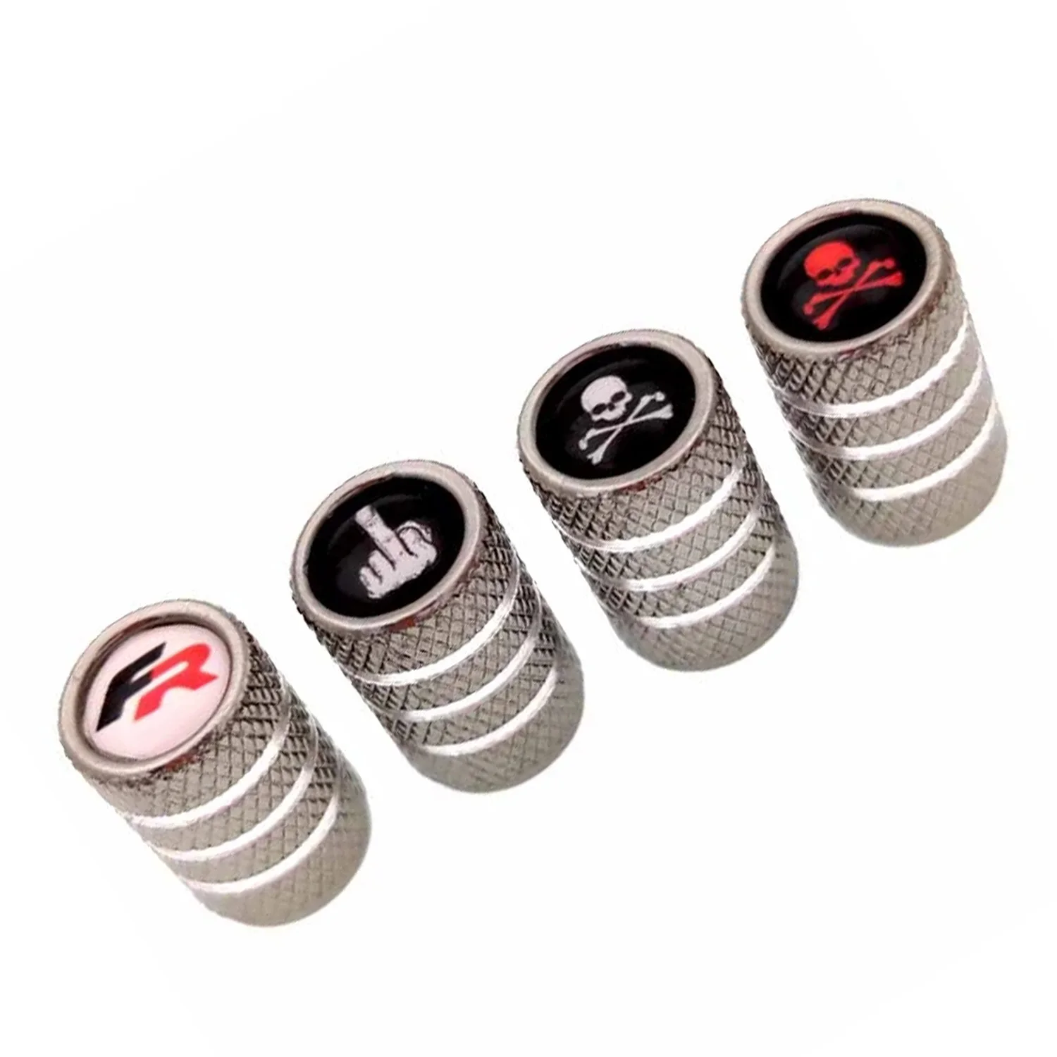 4Pcs Silver Middle Finger Logo for bmw f11 for mazda 6 Car Styling Tire Stem Valve Caps Diy Car Wheel Dustproof Tire Covers