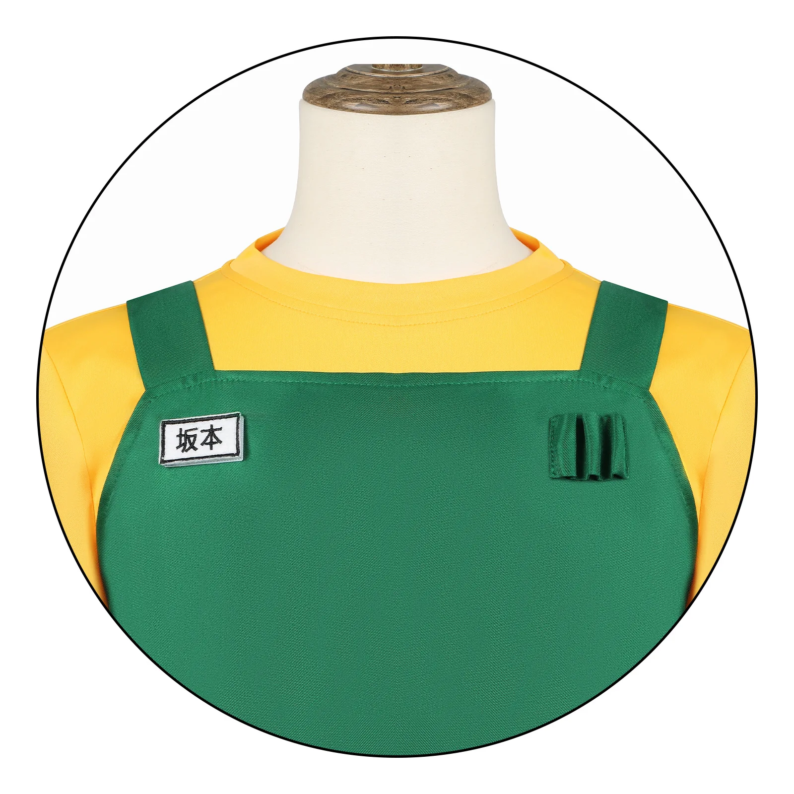 Sakamoto Taro Cosplay Costume Carnival Uniform Green Apron Glasses Adult Anime Halloween Party Costumes Masquerade Men Game