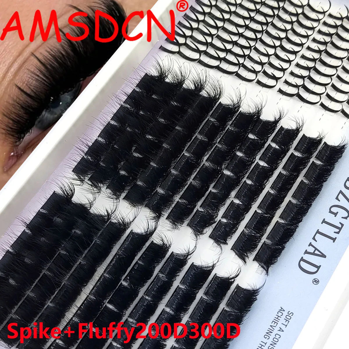 HBZGTLAD FluffyLash Cluster Lash 300D-60D Bottom+Thorn Cluster Fairy Manga Lash Cluster Extended Lash Cluster with Spike eyelash