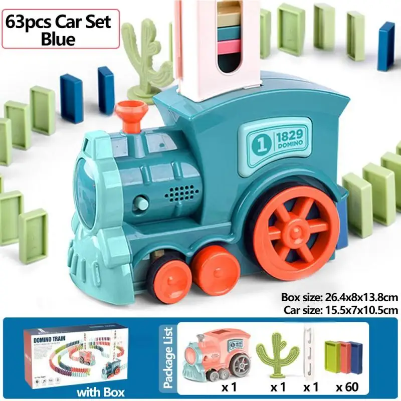 ドミノトレイン 子供用 自動電気敷設車 カラフルなドミノセット 知育玩具 ブロック ギフト 男の子 女の子用