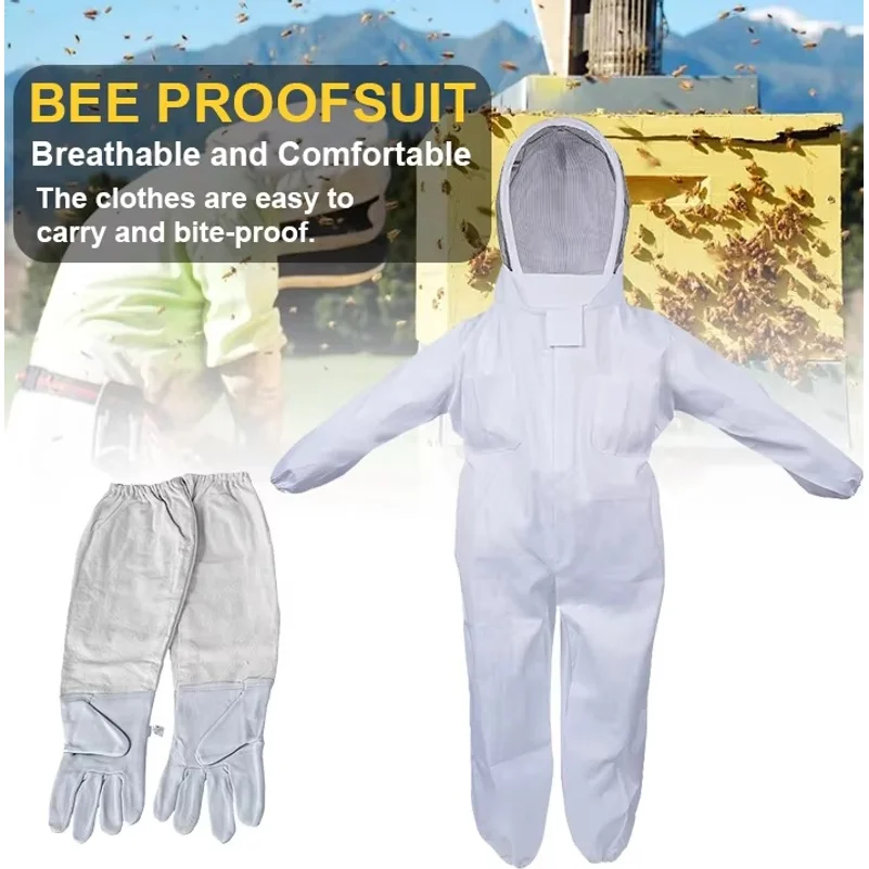 Full Body Beekeeping Clothes Professional Beekeepers Clothes Protection Beekeeping Suit Safty Veil Unisex Children Protective