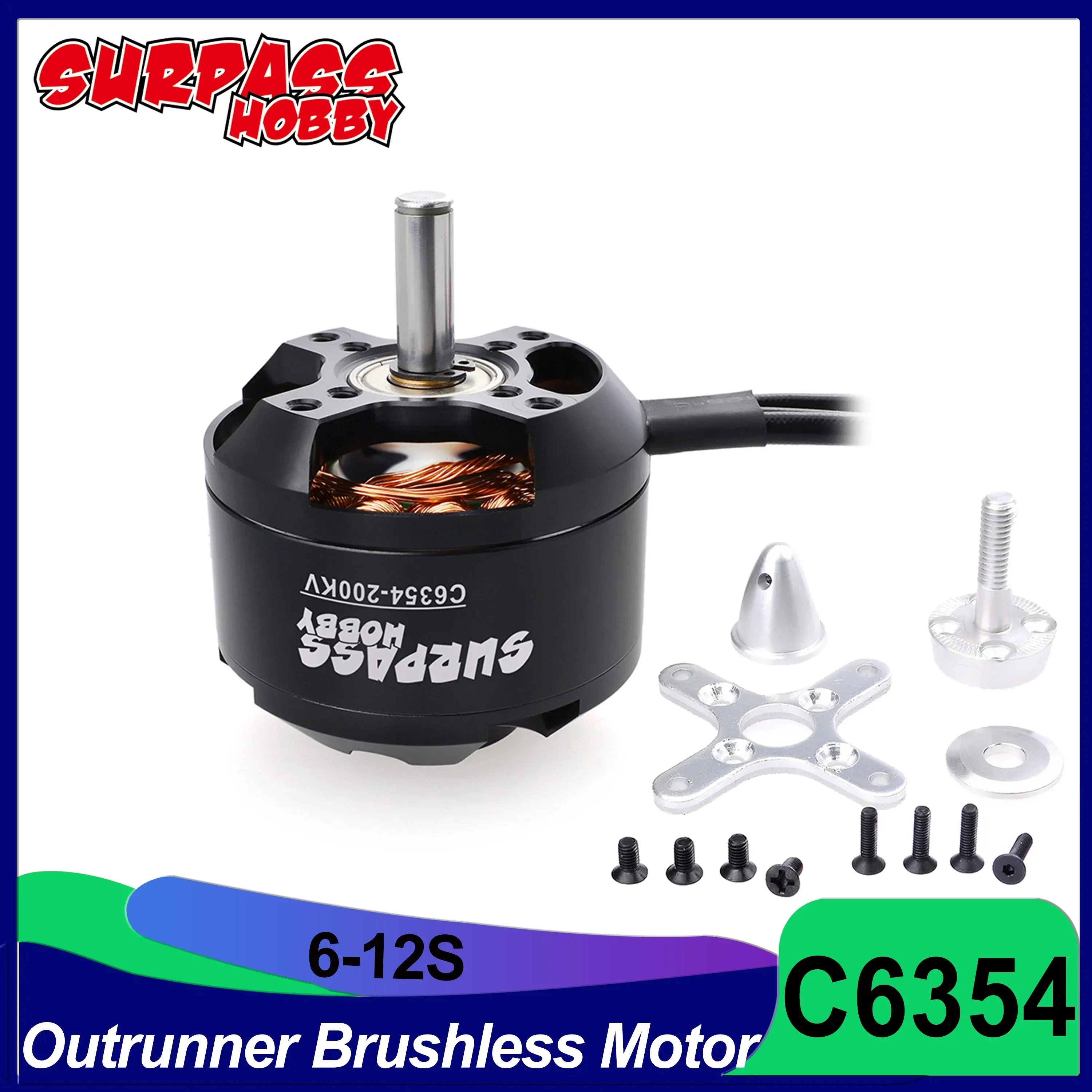 

SURPASS HOBBY C6354 6354 245KV 200KV Outrunner бесщеточный двигатель для радиоуправляемых самолетов Airpalne с неподвижным крылом, мультикоптеров, самолетов, вертолетов