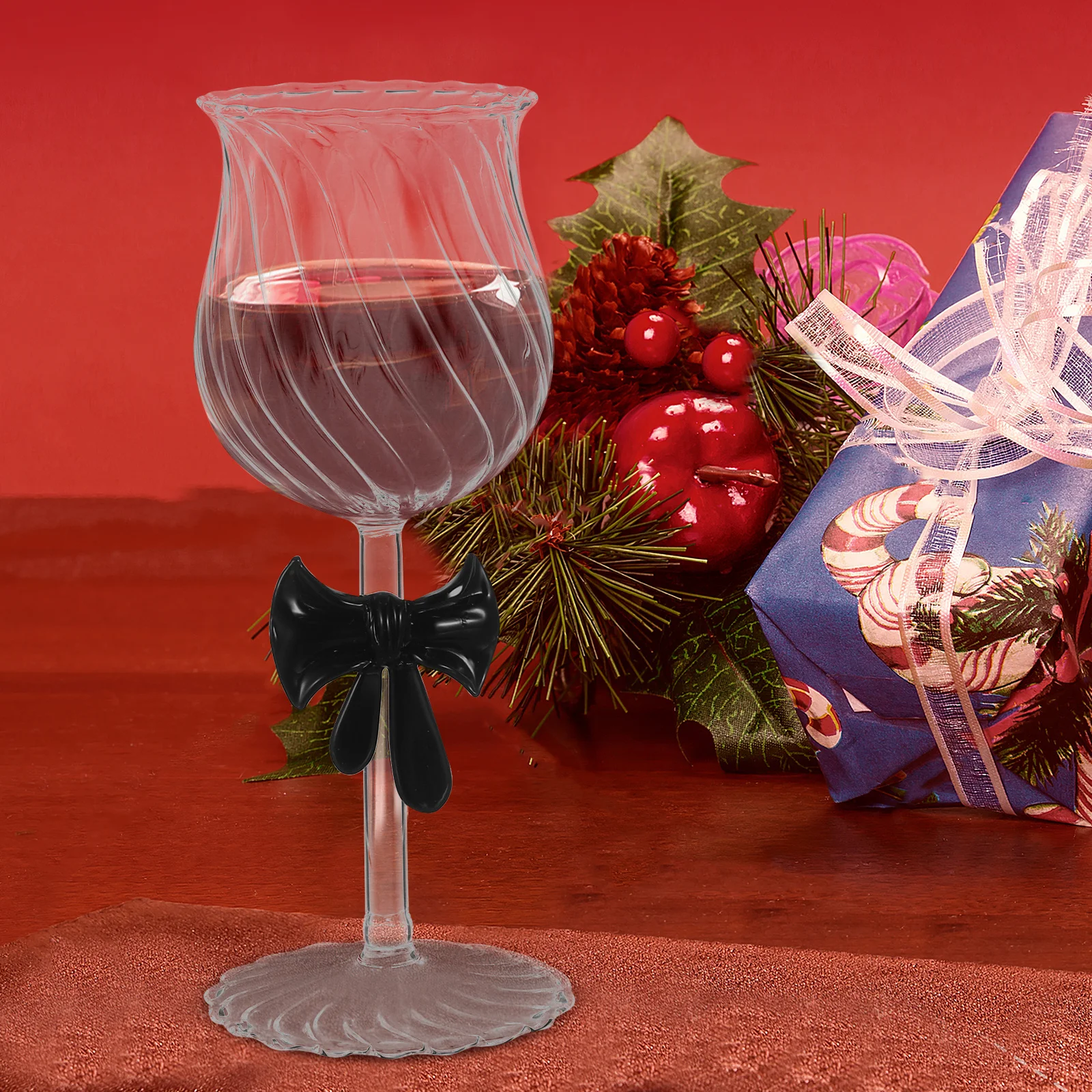 

Vintage Bow Wine Glasses 300Ml Clear Stemmed Red Goblets Elegant Romantic Wedding Party Glassware Red Glassware