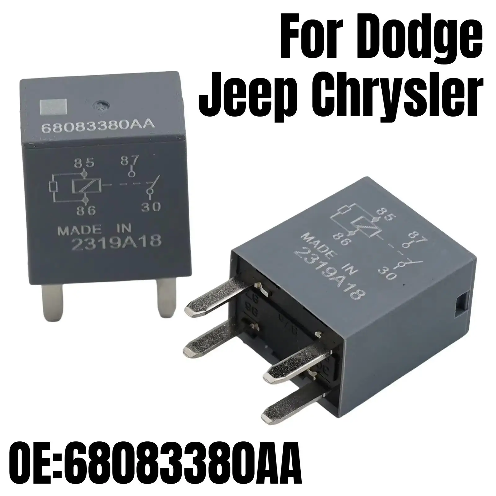 For Dodge Jeep Chrysler 12VDC 35A 4 Pin Car Relay Replacement Electrical Circuits Brand New High-Quality Auto Part 68083380AA