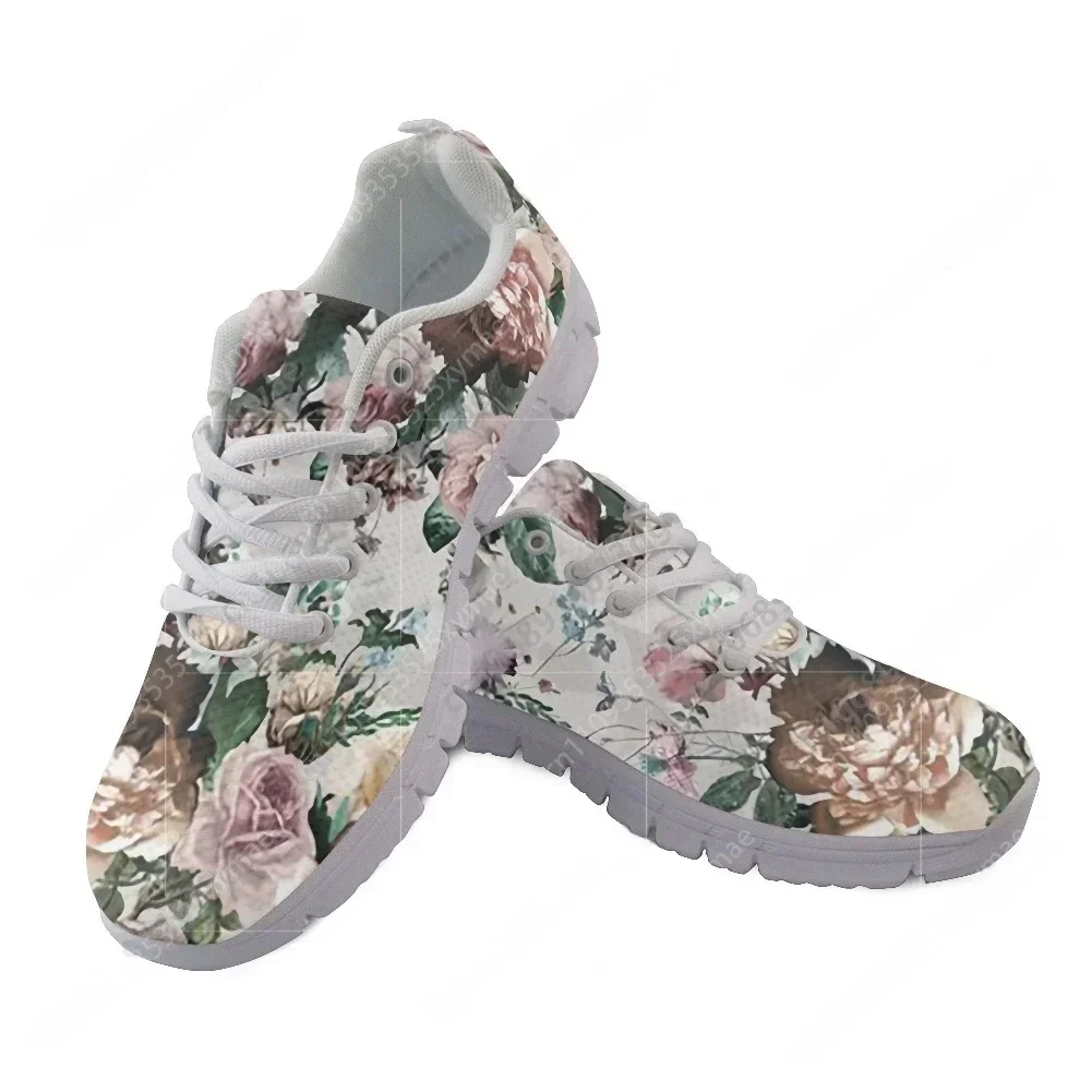 Pretty Dark Tropical Flower Print Sports Shoes Mens Womens   Sneakers Tailor-Made Shoe High Quality Couple