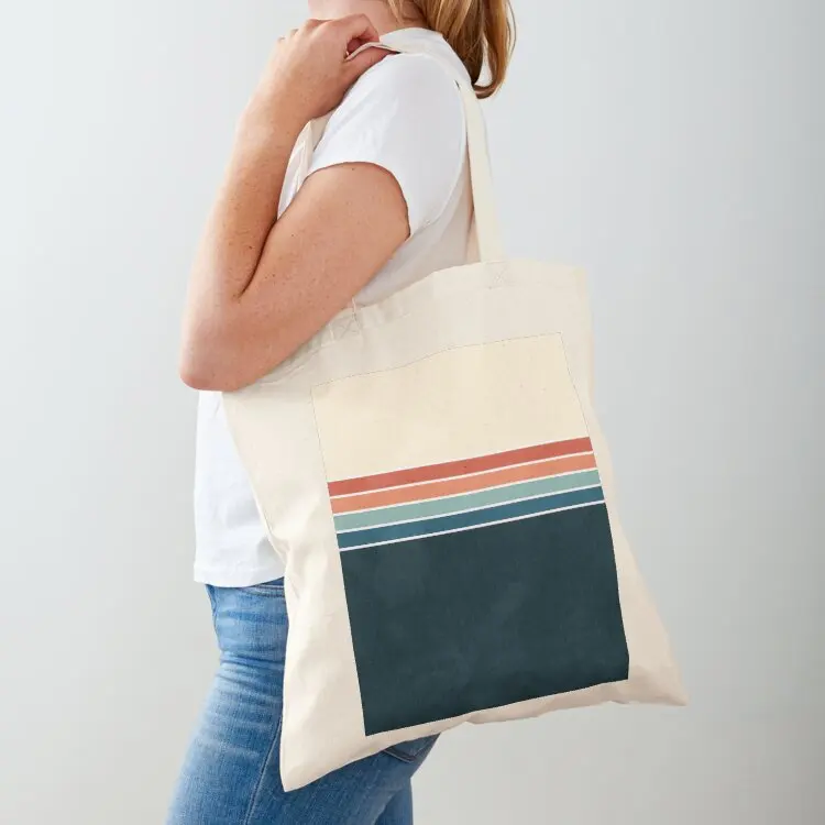 

70s Vintage Retro Stripes Tote Bag ecological bags tote bags aesthetic Lady bags custom fabric bag