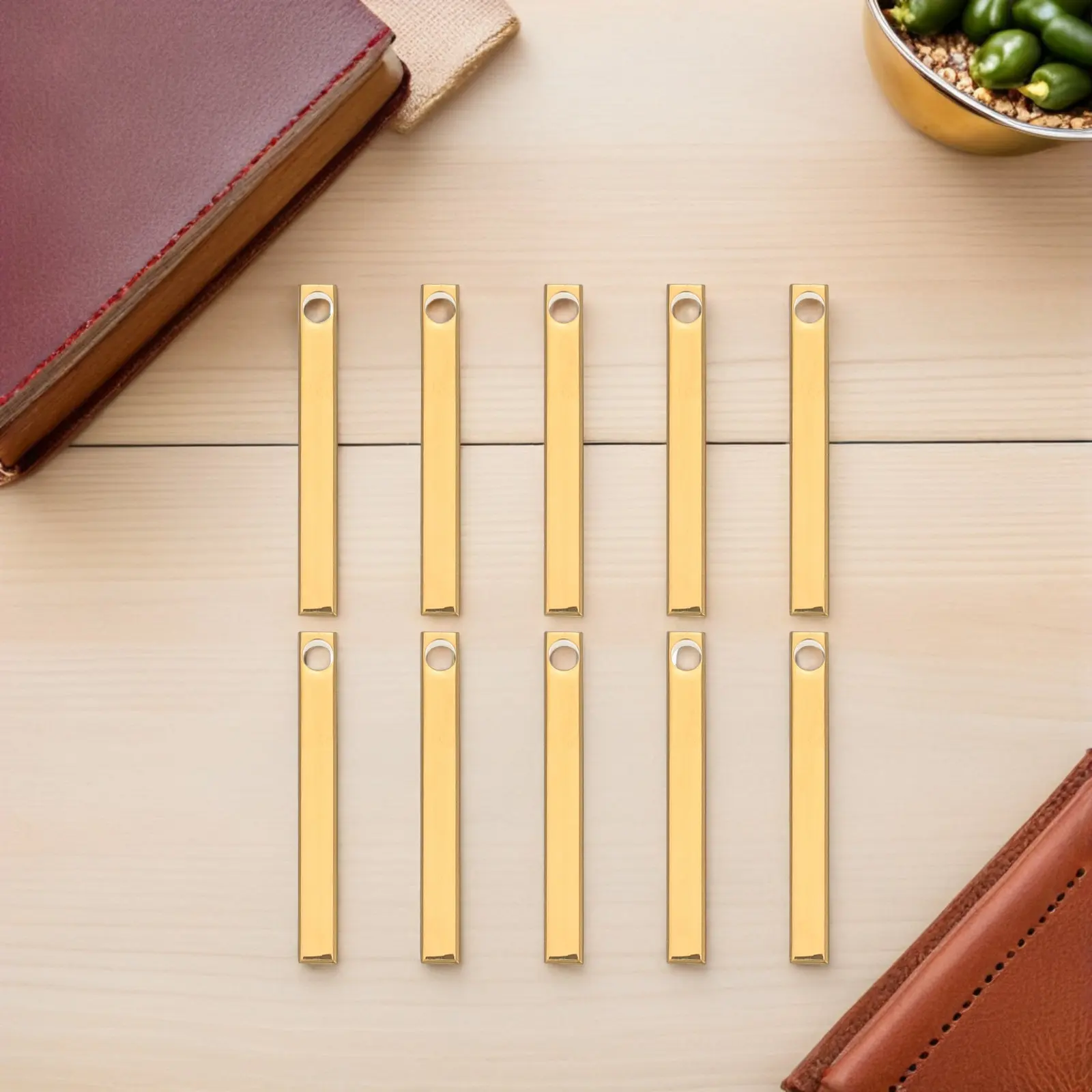 10Pcs Polished Stainless Steel Rectangle Engraving Bar Blank for DIY Necklace Bracelet Keychain Pendant Jewelry Making Name Tag view 5