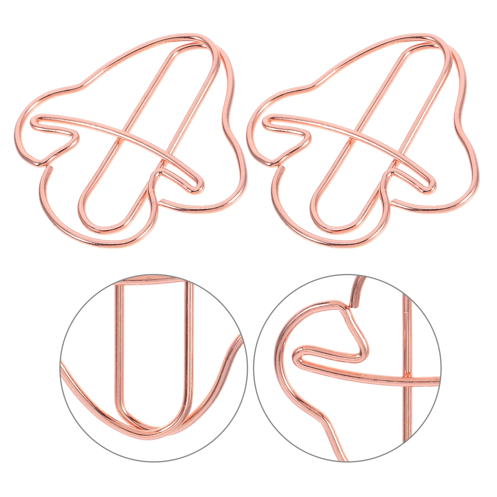 

50 Pcs Mushroom Paper Clip Creative Clips Folder Food Bag Iron Decorative Cute Office Sealing Bookmark Clamps